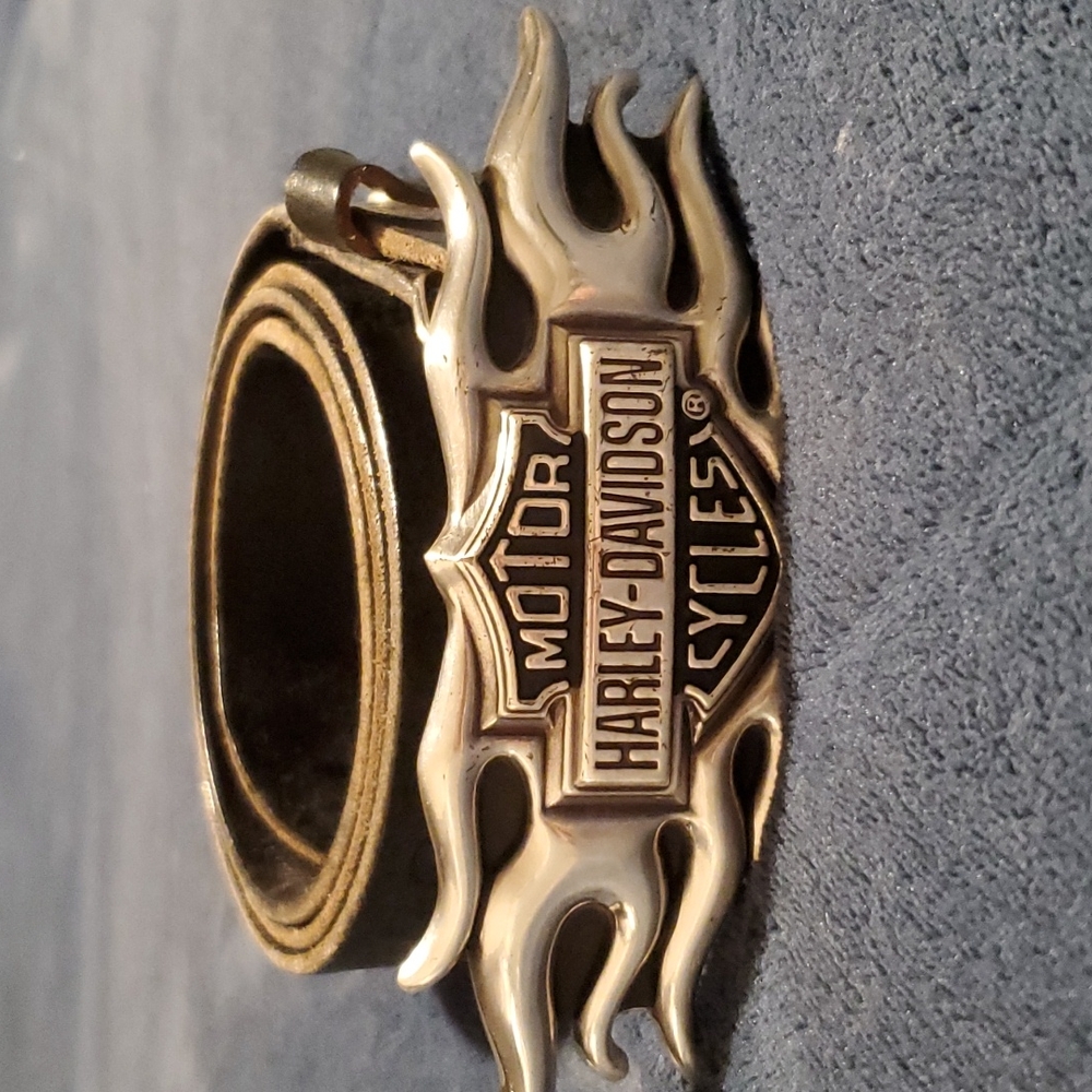 Harley Davidson Authentic Genuine Leather Belt & Buckle